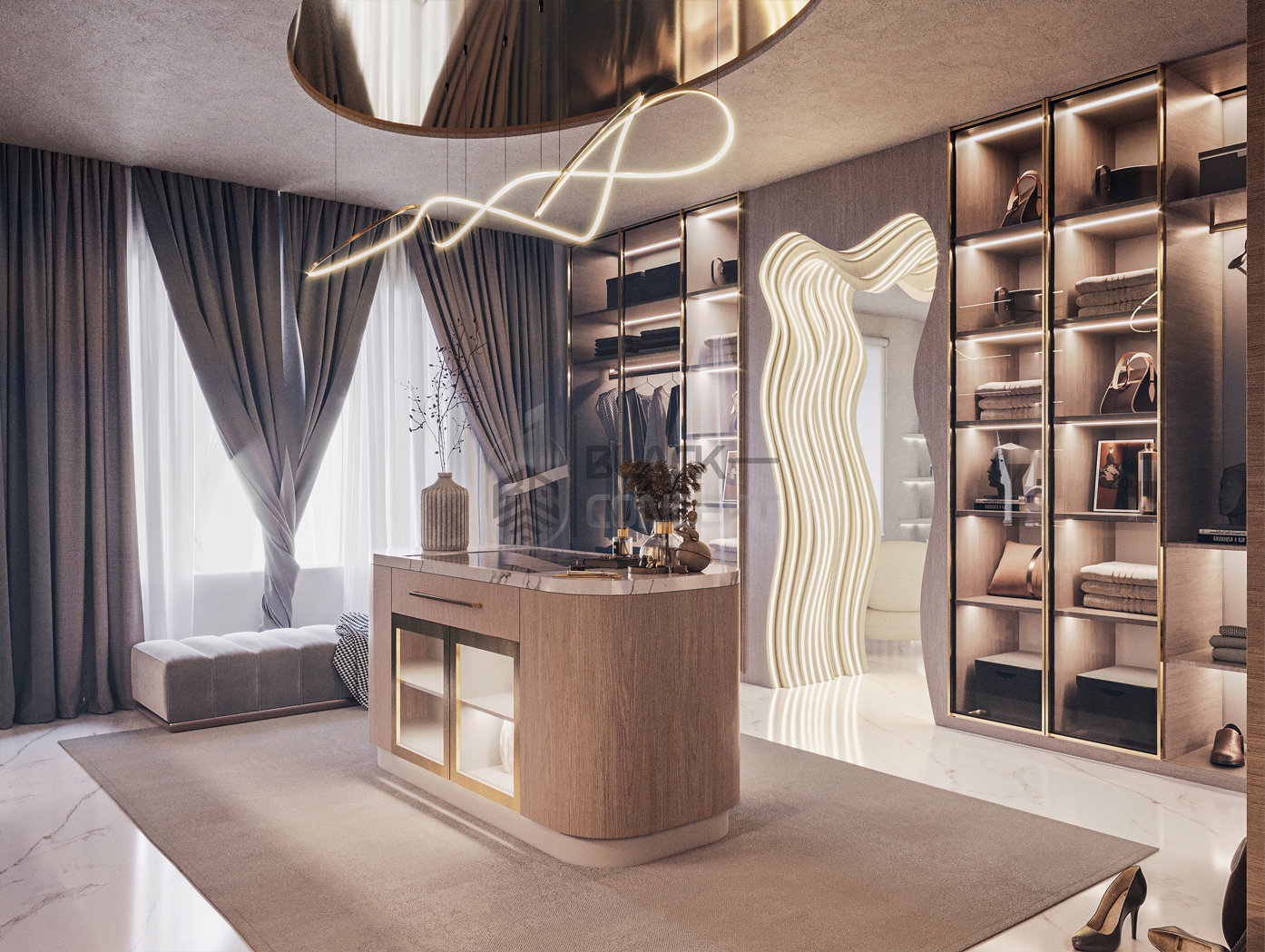 Villa dressing room interior design