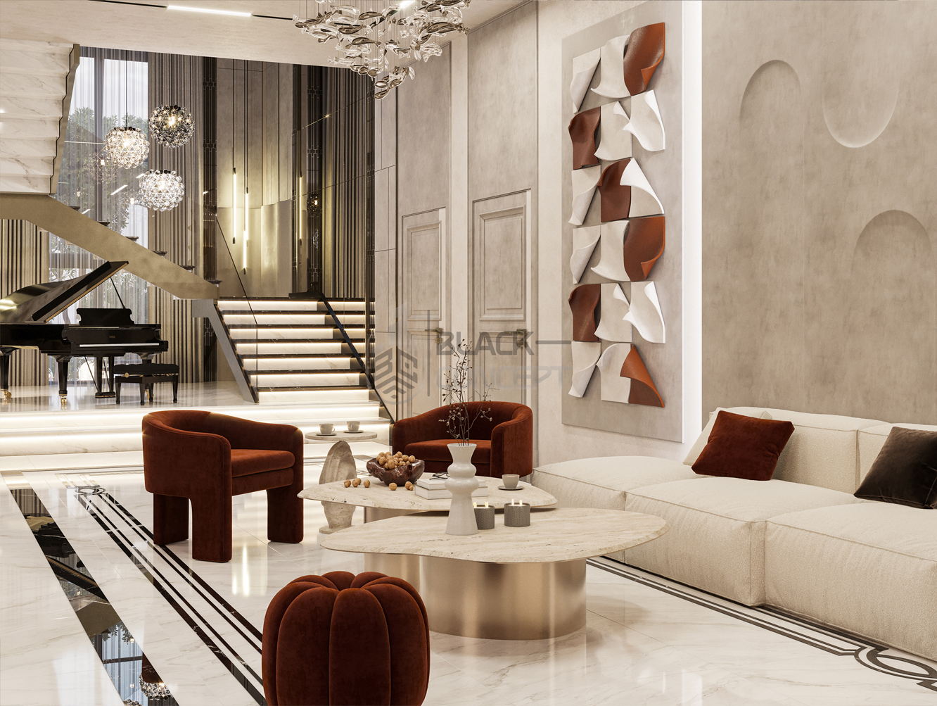 Villa Lobby interior design